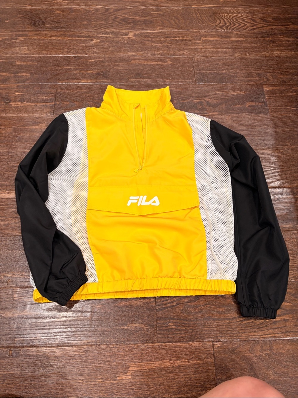 FILA Bright Yellow Zippered Jacket with Silver Logo Patch